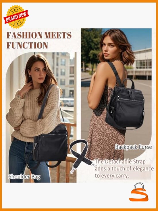 Mini Faux Leather Convertible Backpack Purse for Women, 2 Ways to Carry - main image 4